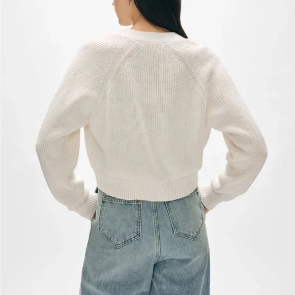 White + Warren Ivory Button-Up Cardigan - Picture 3 of 9